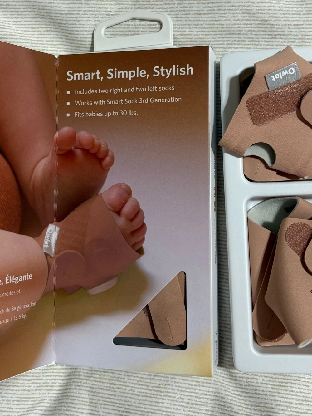 Owlet Dusty Rose Extra Fabric Baby Socks – 4 Pack